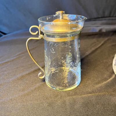 2 Syrup Pitchers & marmalade jar