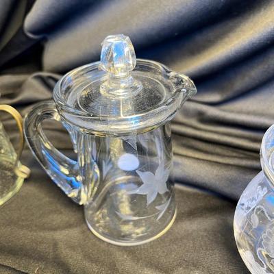 2 Syrup Pitchers & marmalade jar