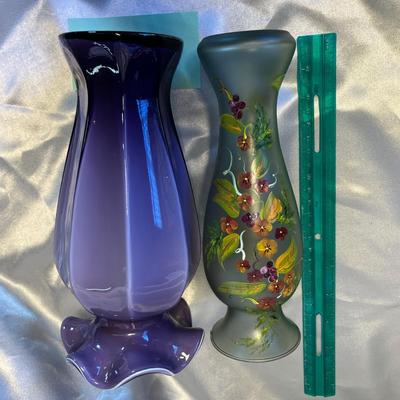 Victorian & Fenton Art Glass Vases