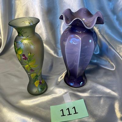 Victorian & Fenton Art Glass Vases