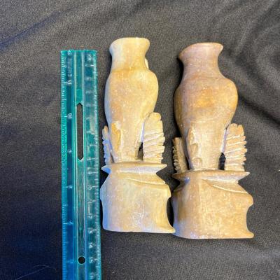 Oriental Soapstone Carved Vases