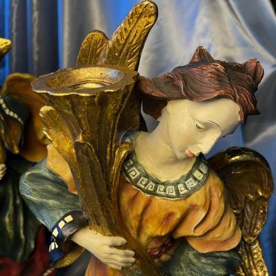 Massive Resin Angel Candleholders.