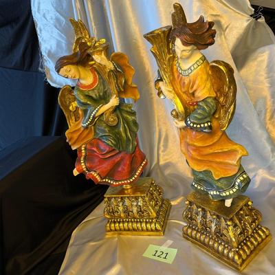 Massive Resin Angel Candleholders.