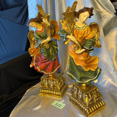 Massive Resin Angel Candleholders.