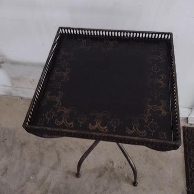 Vintage Metal Toleware Side Table