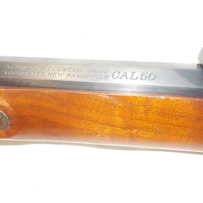Flintlock black powder 50 cal. Thompson Center Arms, NH. est. $250 to $450.