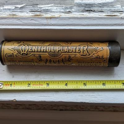 Rare, Well Preserved, Antique Menthol Plaster Tin Container