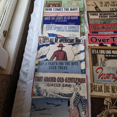 Wonderful Collection of WWI and II Music Sheets