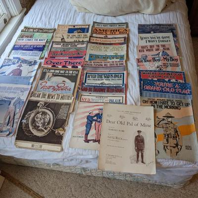 Wonderful Collection of WWI and II Music Sheets