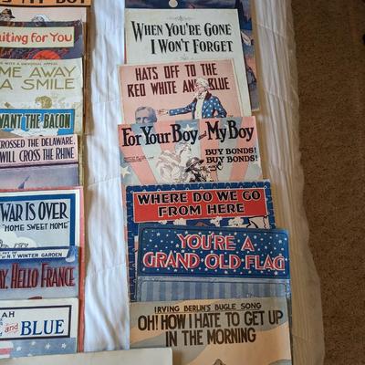 Wonderful Collection of WWI and II Music Sheets