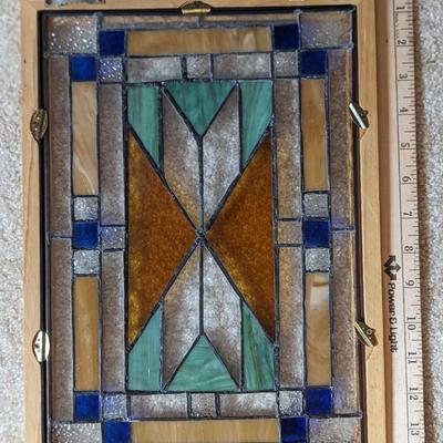 Framed FRANK LLOYD WRIGHT GLASS WALL HANGING