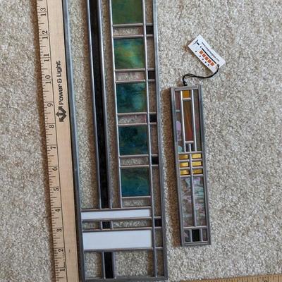 2 New FRANK LLOYD WRIGHT GLASS WALL HANGING