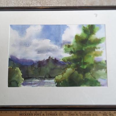 Signed Original Alison Trumbull "De Cordova View" Watercolor