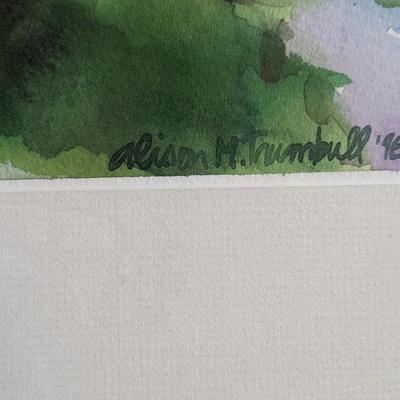 Signed Original Alison Trumbull "De Cordova View" Watercolor