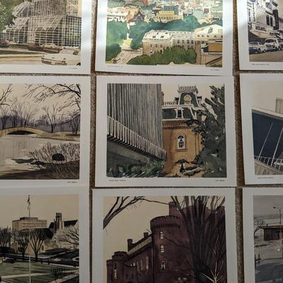 11 Rare Vintage Prints of John Glaeser Folio Madison Watercolor Sketches of Madison