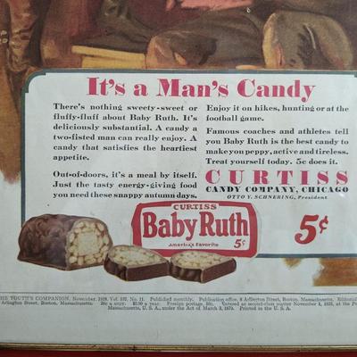 Vintage 1927 Baby Ruth Candy Bar Curtis Candy Company Full Page Original Ad