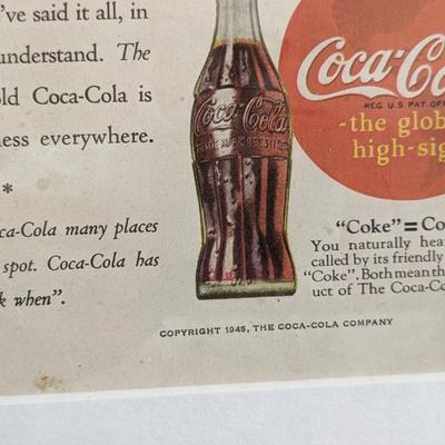 Authentic 1945 Coca-Cola Ad