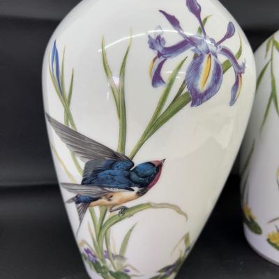 Franklin Mint Porcelain The Meadowland 1980 The Marshland 1981 by Basil Ede Limited Edition 24Kt Gold Trim