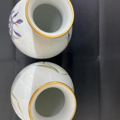 Franklin Mint Porcelain The Meadowland 1980 The Marshland 1981 by Basil Ede Limited Edition 24Kt Gold Trim