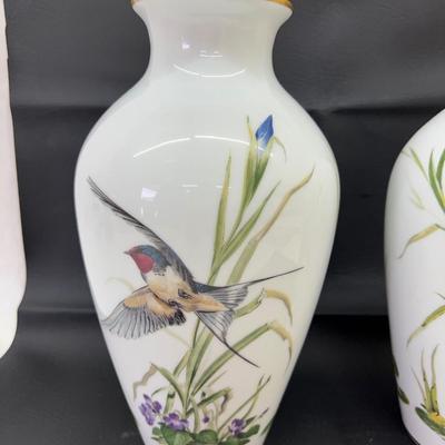 Franklin Mint Porcelain The Meadowland 1980 The Marshland 1981 by Basil Ede Limited Edition 24Kt Gold Trim