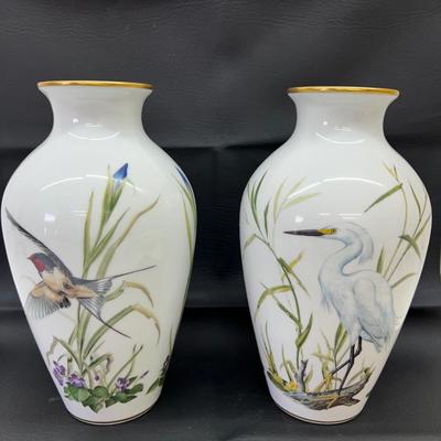Franklin Mint Porcelain The Meadowland 1980 The Marshland 1981 by Basil Ede Limited Edition 24Kt Gold Trim