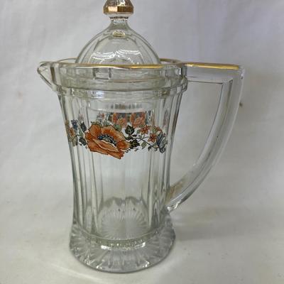 Floral Small Gold Trimmed Syrup Pitcher