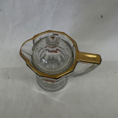 Floral Small Gold Trimmed Syrup Pitcher