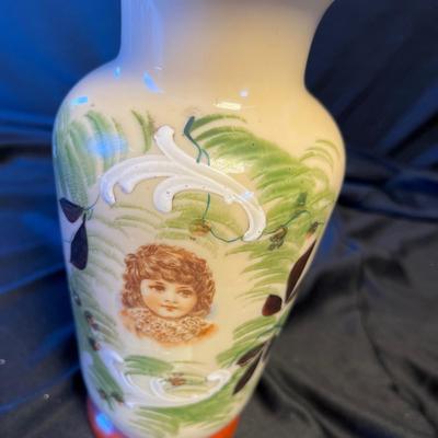 Unique Bristol Glass Vase with woman