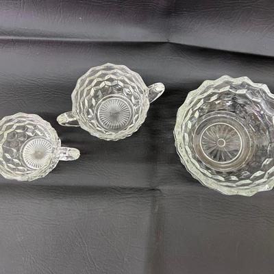 Fosteria Creamer and Sugar Candy Dish 5 1/2"
