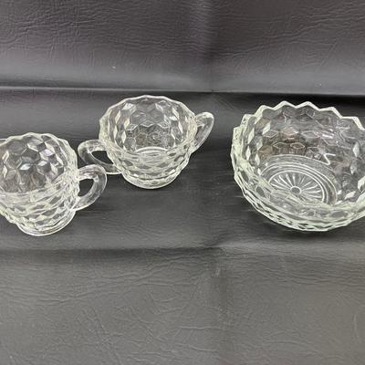 Fosteria Creamer and Sugar Candy Dish 5 1/2"