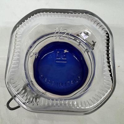 Vintage Bermioli Rocco Fida Storage Jar with Wire Lock Cobalt Blue 1/2 Liter