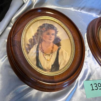 Oval Framed Boy & Girl Prints