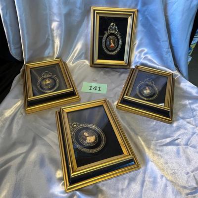 4 Framed Jeweled Shadowboxes