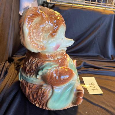 Brush Pottery Teddy Bear Cookie Jar