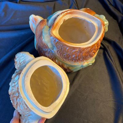 Brush Pottery Teddy Bear Cookie Jar