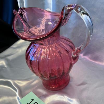 Cranberry Glass Pitcher