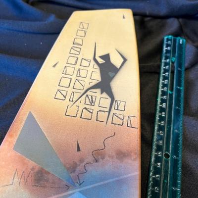 Tie shaped Footed board, Artist made