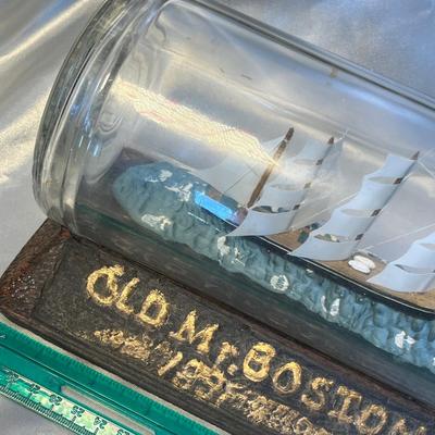 Old Mr. Boston Ship in a Bottle Advertising