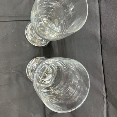 Chunky Wine Glasses Pair Wedding 8" Crystal Glass Goblets