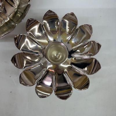 Reed and Barton Silverplated #3001 Lily Candleholders and Frog