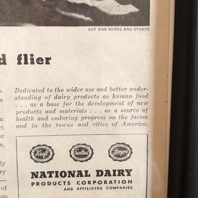 Authentic 1940's National Dairy Ad to Buy War Bonds and Stamps