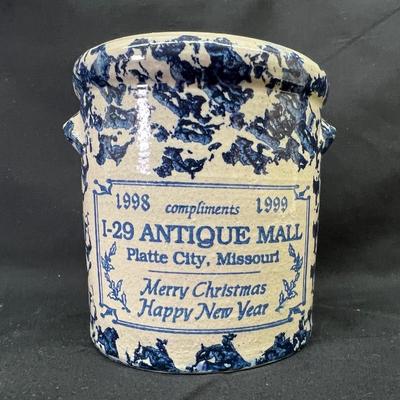 Christmas Crock Pottery WA Painter Pottery Works, Kansas Small 3 3/4" Platte City, Missouri