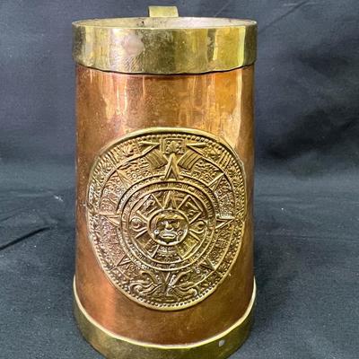 Aztec Copper Brass Mug 4 3/4"