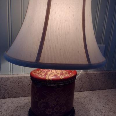 Pair of Matching Red and Gold Ceramic Table Lamps