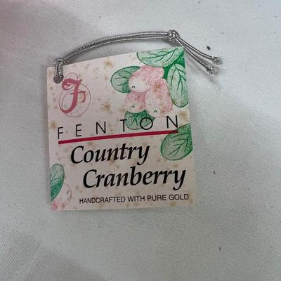 Fenton Country Cranberry with Pure Gold Trim #207 1993 10 1/2" Lovely Vase