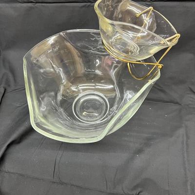 Vintage 3 pc Chip & Dip Set Indiana Glass Company