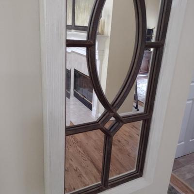 Composite Resin Framed Wall Mirror White Outer Trim Finish