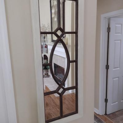 Composite Resin Framed Wall Mirror White Outer Trim Finish