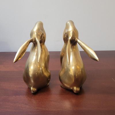 Jack Housman Inc. Brass Rabbit Bookends (K-CE)