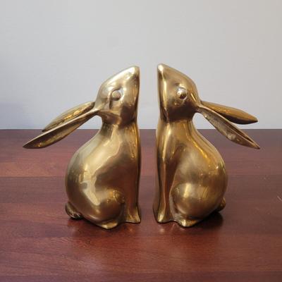 Jack Housman Inc. Brass Rabbit Bookends (K-CE)